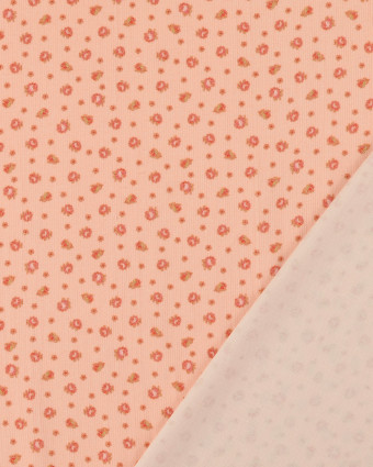 Tissu Velours Milleraies Rose Clair Petites Fleurs - Mercerine