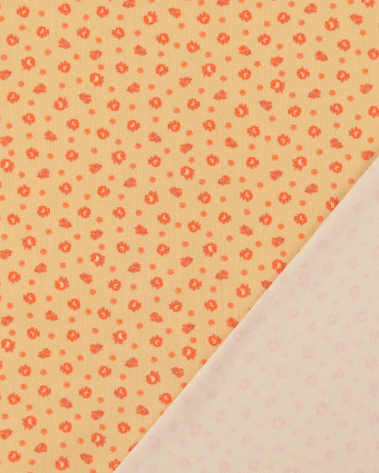 Tissu Velours Milleraies Beige Petites Fleurs - Mercerine