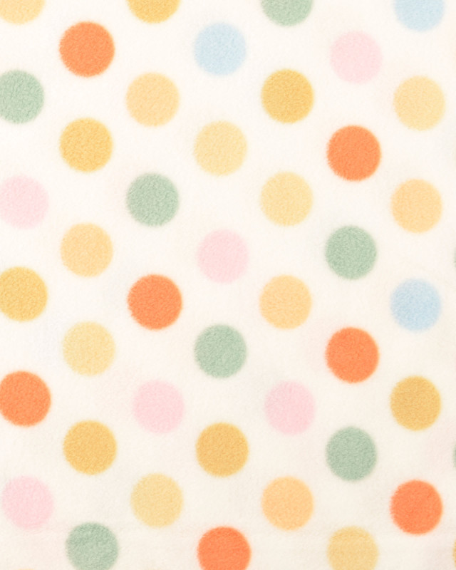Tissu Polaire Ecru Pois Multicolore - Mercerine