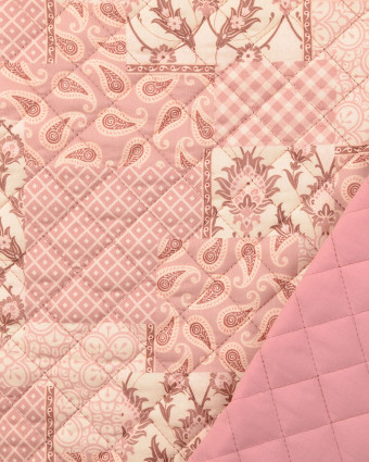 Tissu Matelassé Patchwork Vieux Rose - Mercerine