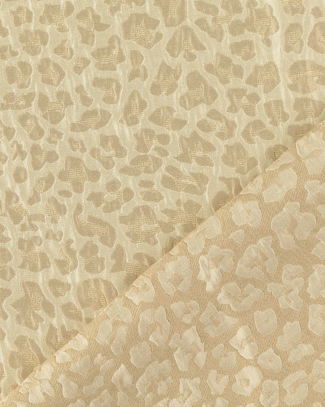 Tissu Jacquard Léopard Lurex Beige  - Mercerine