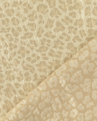 Tissu Jacquard Léopard Lurex Beige  - Mercerine