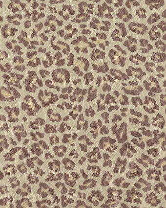 Tissu Jacquard Léopard Lurex Mauve - Mercerine