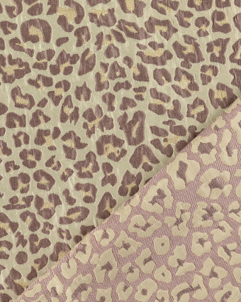 Tissu Jacquard Léopard Lurex Mauve - Mercerine