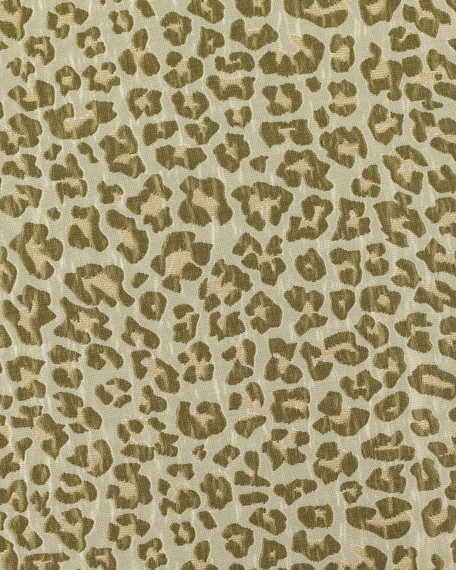 Tissu Jacquard Léopard Lurex Vert Kaki - Mercerine