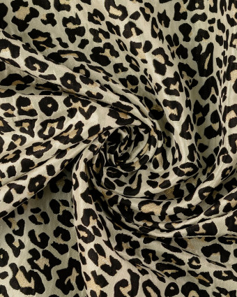 Jacquard Motif Léopard Noir Lurex Doré - Mercerine