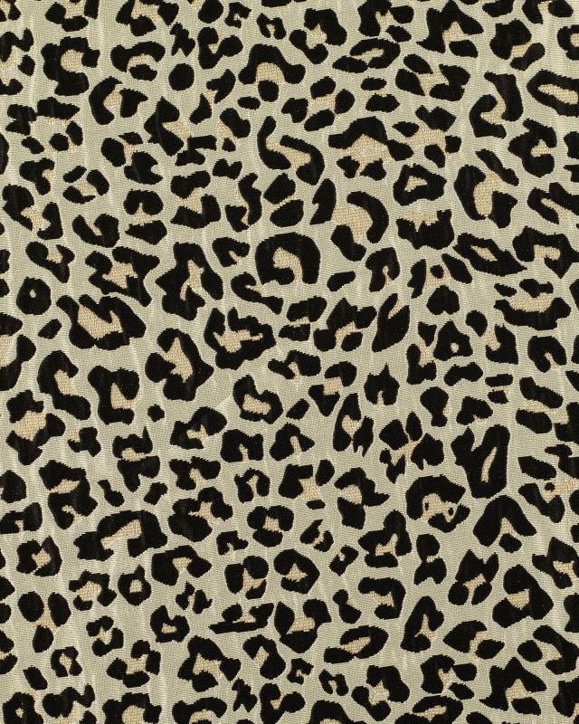 Jacquard Motif Léopard Noir Lurex Doré - Mercerine