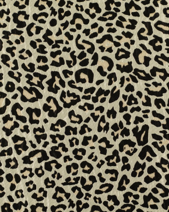 Jacquard Motif Léopard Noir Lurex Doré - Mercerine