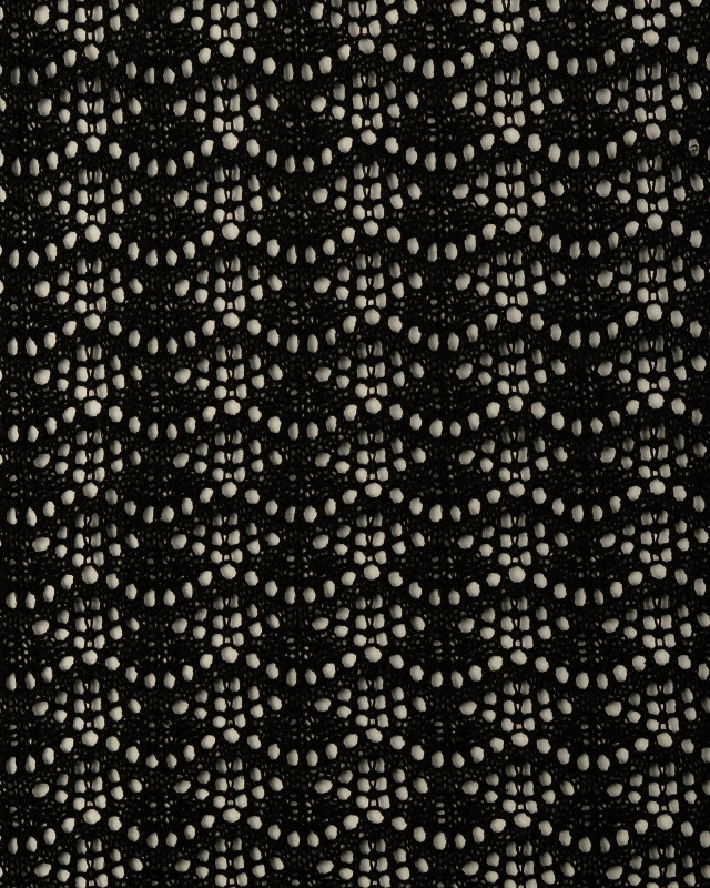 Tissu Crochet Coton Wavy Noir - Mercerine