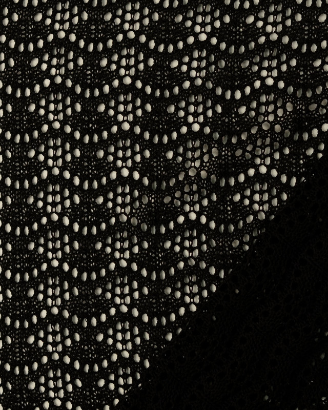 Tissu Crochet Coton Wavy Noir - Mercerine