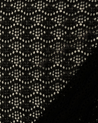 Tissu Crochet Coton Wavy Noir - Mercerine