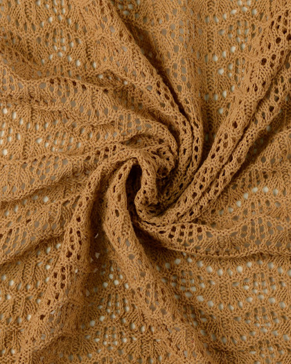 Tissu Crochet Coton Wavy Caramel - Mercerine