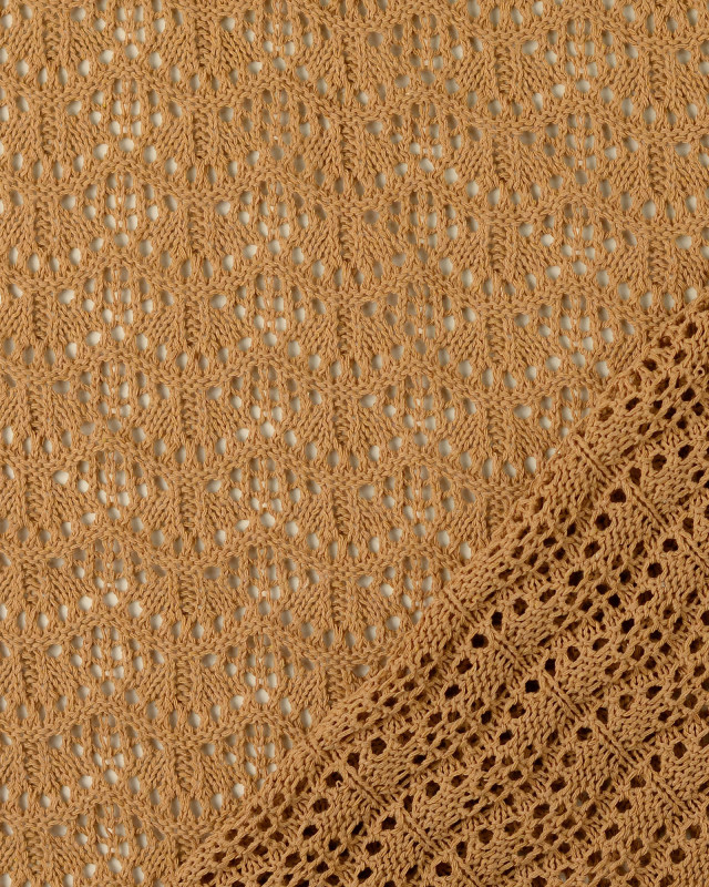 Tissu Crochet Coton Wavy Caramel - Mercerine