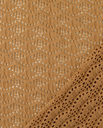 Tissu Crochet Coton Wavy Caramel - Mercerine