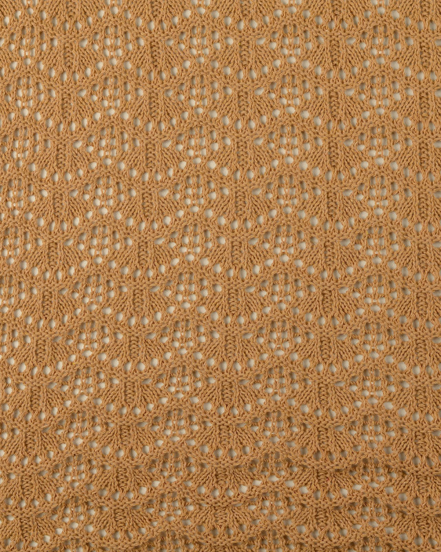 Tissu Crochet Coton Wavy Caramel - Mercerine