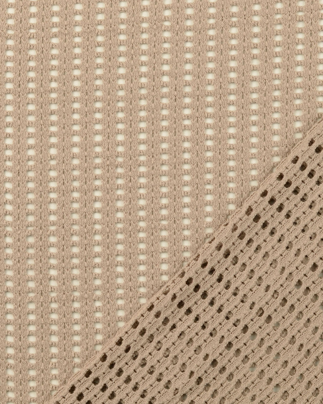 Tissu Crochet Carré Taupe - Mercerine