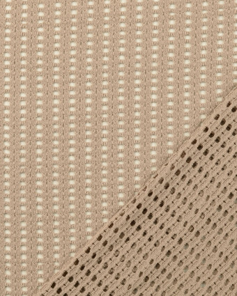 Tissu Crochet Carré Taupe - Mercerine