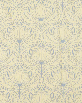 Tissu Seersucker Imprimé Floral Bleu - Mercerine