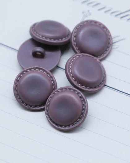 Bouton à pied effet cuir taupe 20mm - Mercerine
