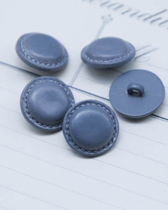 Bouton à pied effet cuir gris 20mm - Mercerine