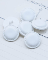 Bouton à pied effet cuir blanc 20mm