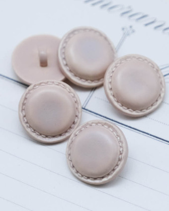 Bouton à pied effet cuir beige 20mm - Mercerine