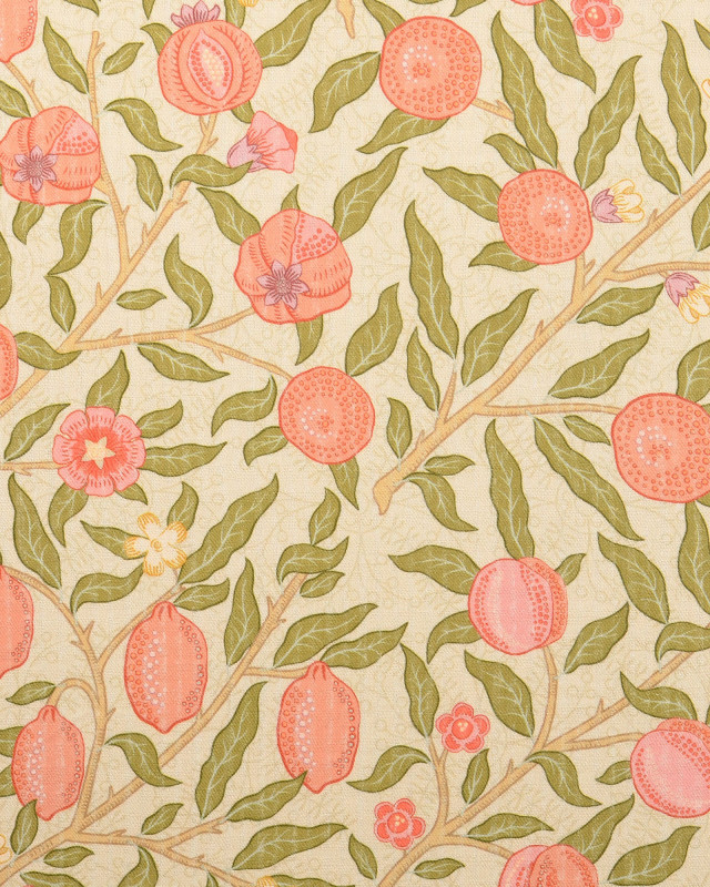 Tissu Coton Gaufré Motif Fruité Fond Naturel - Mercerine