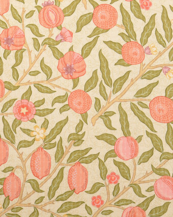 Tissu Coton Gaufré Motif Fruité Fond Naturel - Mercerine