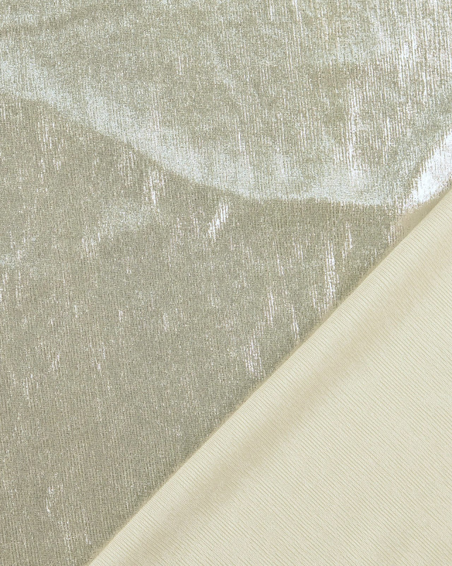 Tissu Jersey Stretch Shiny Ecru - Mercerine