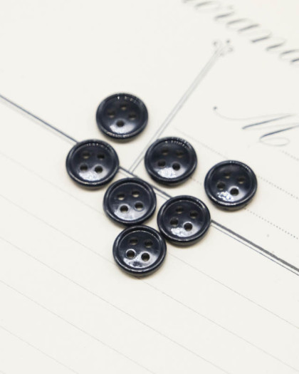 Bouton nylon plat 4 trous marine 10mm - Mercerine