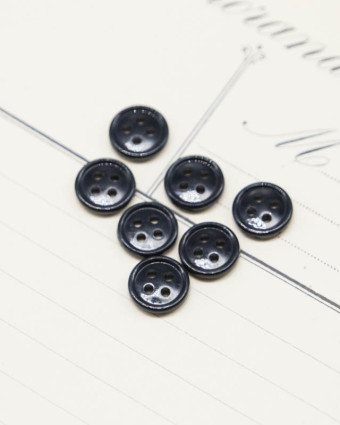 Bouton nylon plat 4 trous marine 10mm - Mercerine