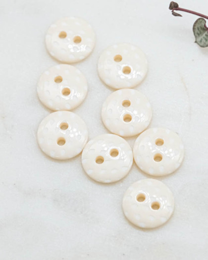 Bouton motif goutte beige 2 trous 12mm - Mercerine
