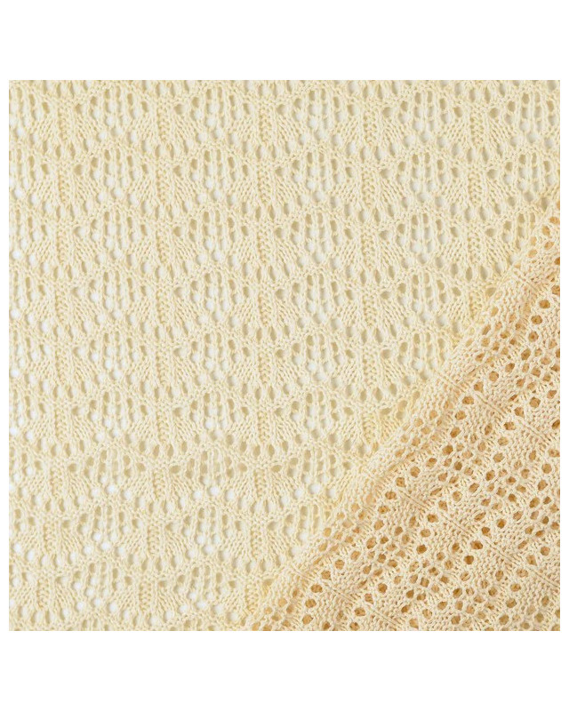 Tissu Crochet Coton Wavy Ecru - Mercerine