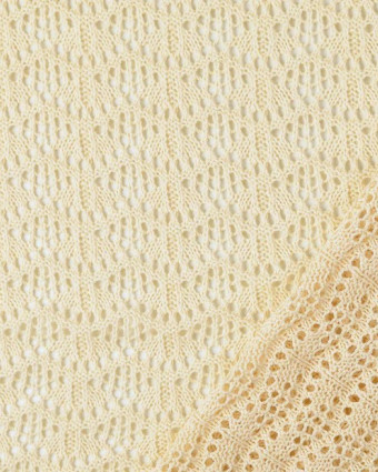 Tissu Crochet Coton Wavy Ecru - Mercerine
