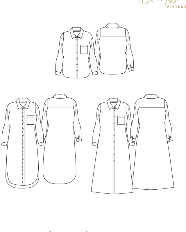 Patron Chemise Jane -  Clématisse Pattern - Mercerine