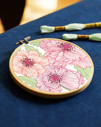 Kit de Broderie Pavots - DMC - Mercerine