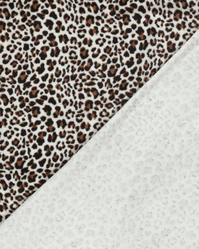 Tissu Nicky Velours Léopard Ecru - Mercerine