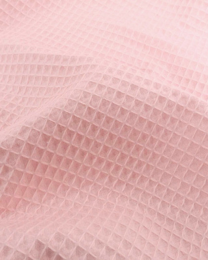 Tissu Nid d'Abeille Rose Tendre - Mercerine