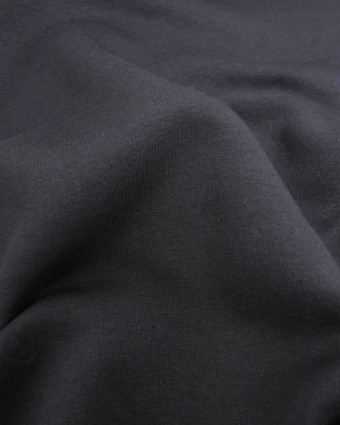 Tissu Sweat Envers Polaire Noir - Mercerine