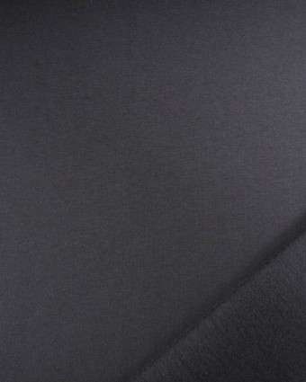 Tissu Sweat Envers Polaire Noir - Mercerine