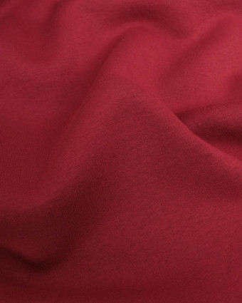 Tissu Sweat Envers Polaire Bordeaux - Mercerine