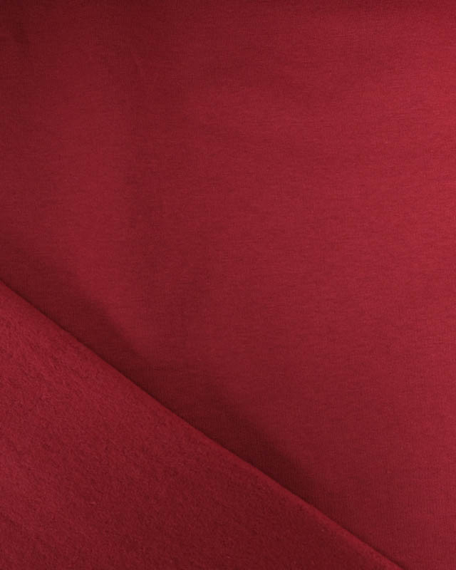 Tissu Sweat Envers Polaire Bordeaux - Mercerine