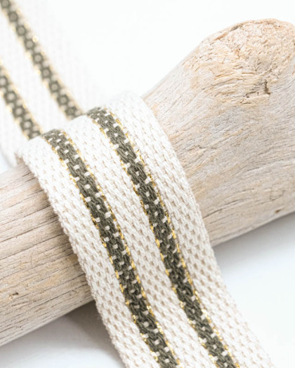 Sangle Rayée Lurex - 38mm - 5 coloris - Mercerine