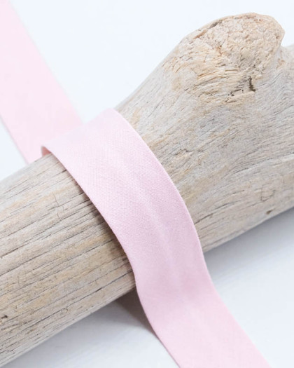 Biais Coton Bio Rose Pastel 20mm - Mercerine
