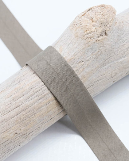 Biais Coton Bio Taupe 20mm - Mercerine