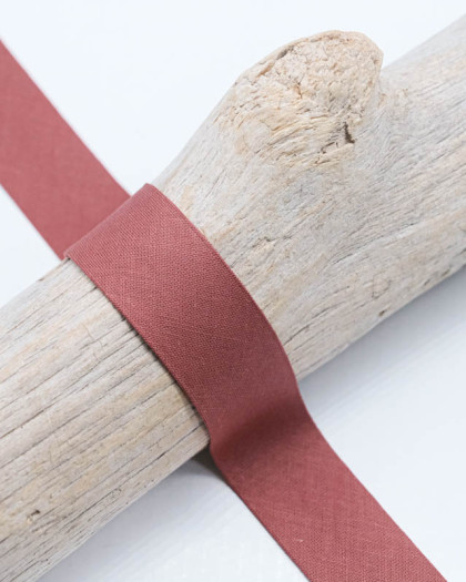 copie de Biais Coton Bio Rouge Grenat 20mm - Mercerine