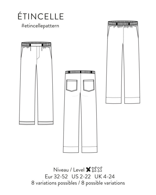 Patron Pantalon Etincelle Femme - Atelier Scammit - Mercerine