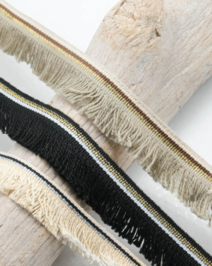 Ruban Frange Lurex 15mm - 3 coloris