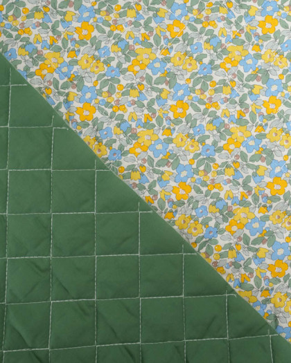 Tissu Matelassé Double Face Délice Jaune Vert - Mercerine