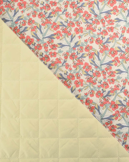 Tissu Matelassé Double Face Balade d'Été Jaune Pastel - Mercerine